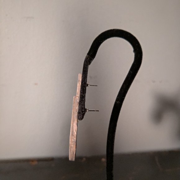 Teardrop Stud Earrings with Granite Design - Picture 10 of 10